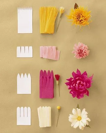 Papel crepe y flores artificiales?