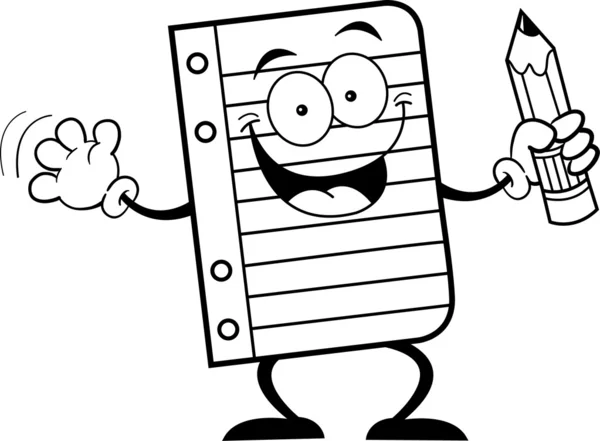 papel de cuaderno con un lápiz — Vector stock © kenbenner #11831259