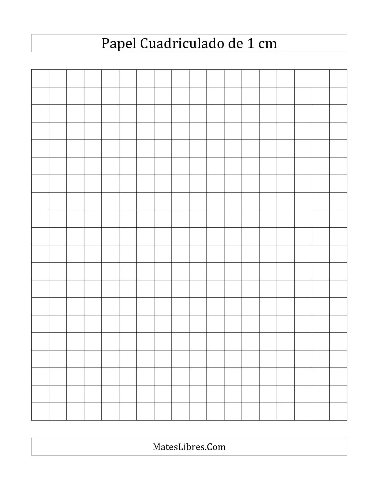 Papel Cuadriculado de 1 cm (A) Hoja de Ejercicio de Papel Cuadriculado Papel Cuadriculado de 1 cm (A) Hoja de Ejercicio de Papel Cuadriculado