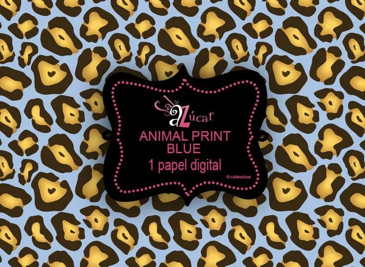 Papel Digital Animal Print Fondo Azul #papeldigital #scrapbookin ... Papel Digital Animal Print Fondo Azul #papeldigital #scrapbookin ...