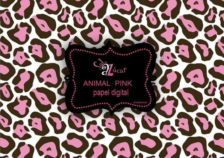 Papel Digital Animal Print rosa fondo blanco #papeldigital ...