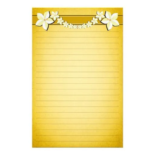 Papel de escribir alineado pergamino floral personalized ...