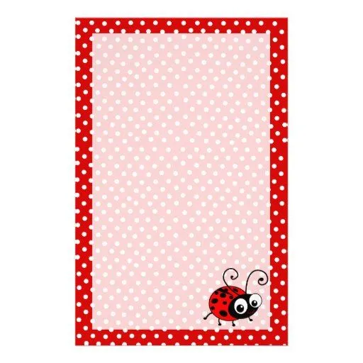 Papel de escribir lindo de la mariquita papeleria de diseño | Zazzle Papel de escribir lindo de la mariquita papeleria de diseño | Zazzle