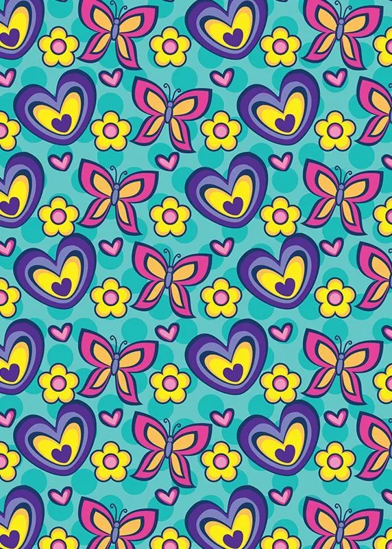 Papel regalo corazones y mariposas | Papel Regalo Amor - Corazones ...