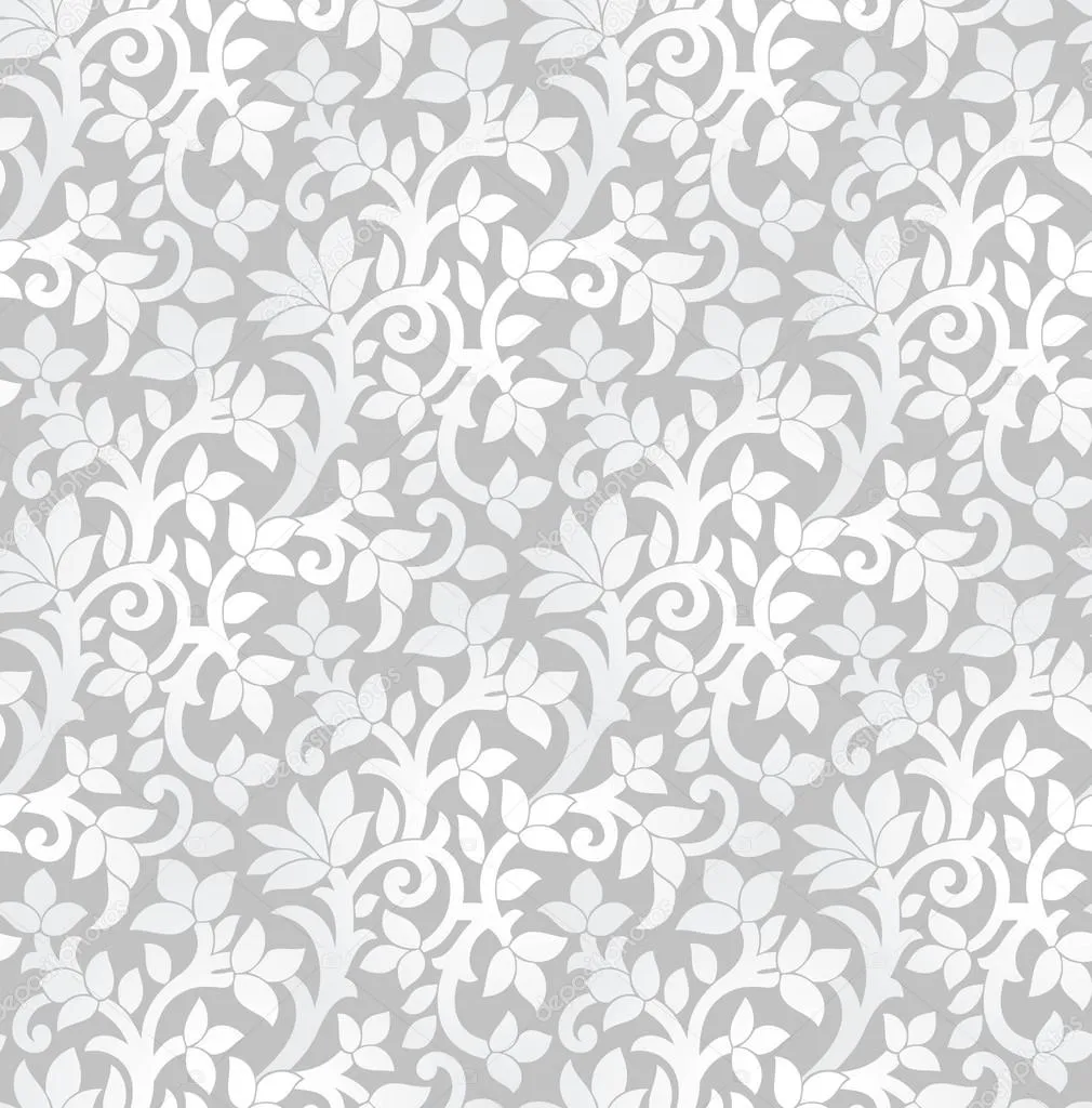 papel tapiz floral plata lujosa inconsútil — Vector stock © malkani # papel tapiz floral plata lujosa inconsútil — Vector stock © malkani #