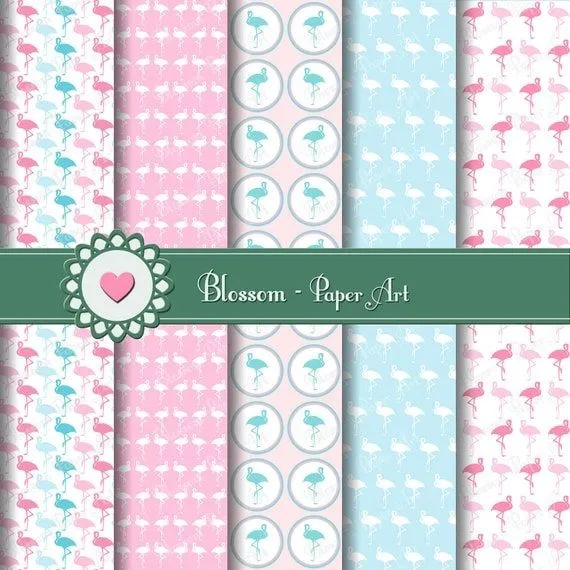 Papeles Decorativos para Bebes Rosa y Celeste por blossompaperart Papeles Decorativos para Bebes Rosa y Celeste por blossompaperart