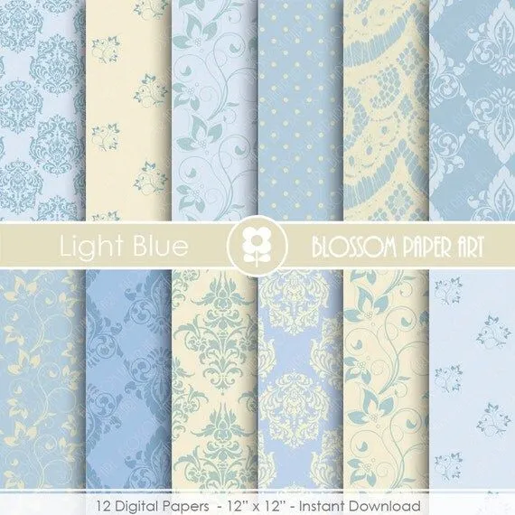 Papeles Decorativos Celeste Papeles Decorativos por blossompaperart Papeles Decorativos Celeste Papeles Decorativos por blossompaperart