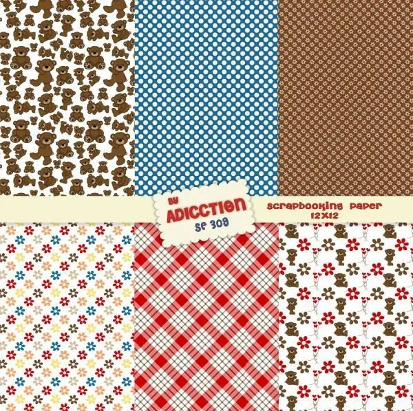 Papeles decorativos para Scrapbooking de osos para manualidades ... Papeles decorativos para Scrapbooking de osos para manualidades ...