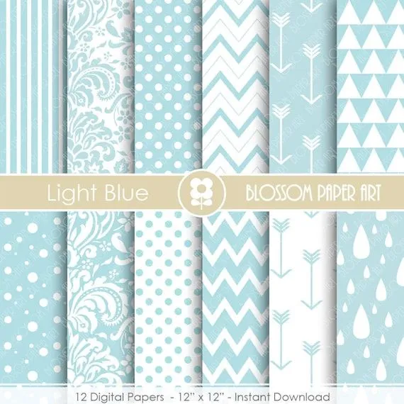 Papeles Digitales Celeste Bebe Papeles por blossompaperart en Etsy Papeles Digitales Celeste Bebe Papeles por blossompaperart en Etsy