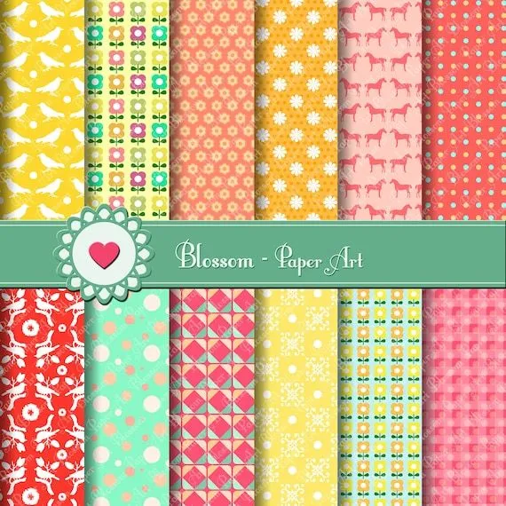 Papeles Digitales para imprimir Naranja por blossompaperart en Etsy Papeles Digitales para imprimir Naranja por blossompaperart en Etsy