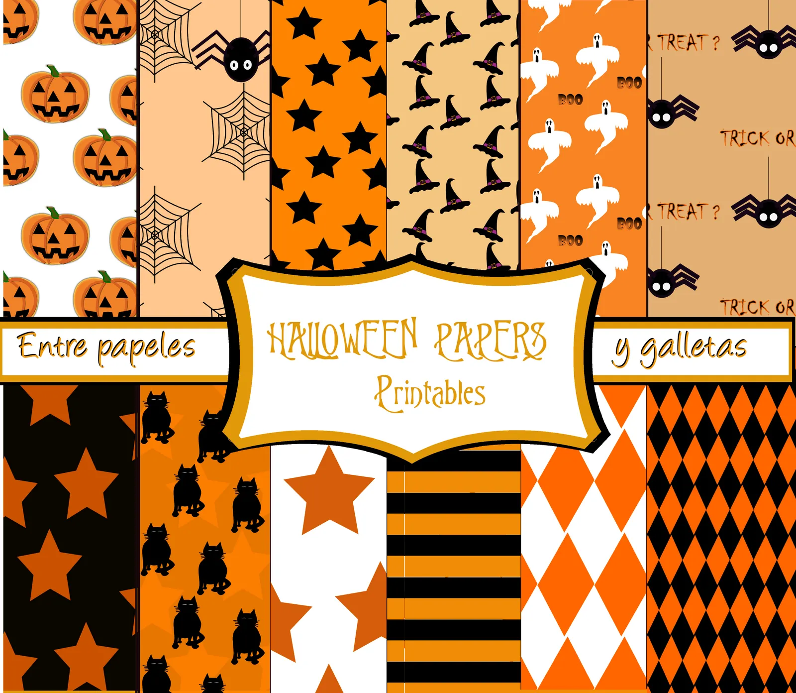 FONDOS HALLOWEEN PARA IMPRIMIR. PRINTABLES HALLOWEEN PAPERS ...