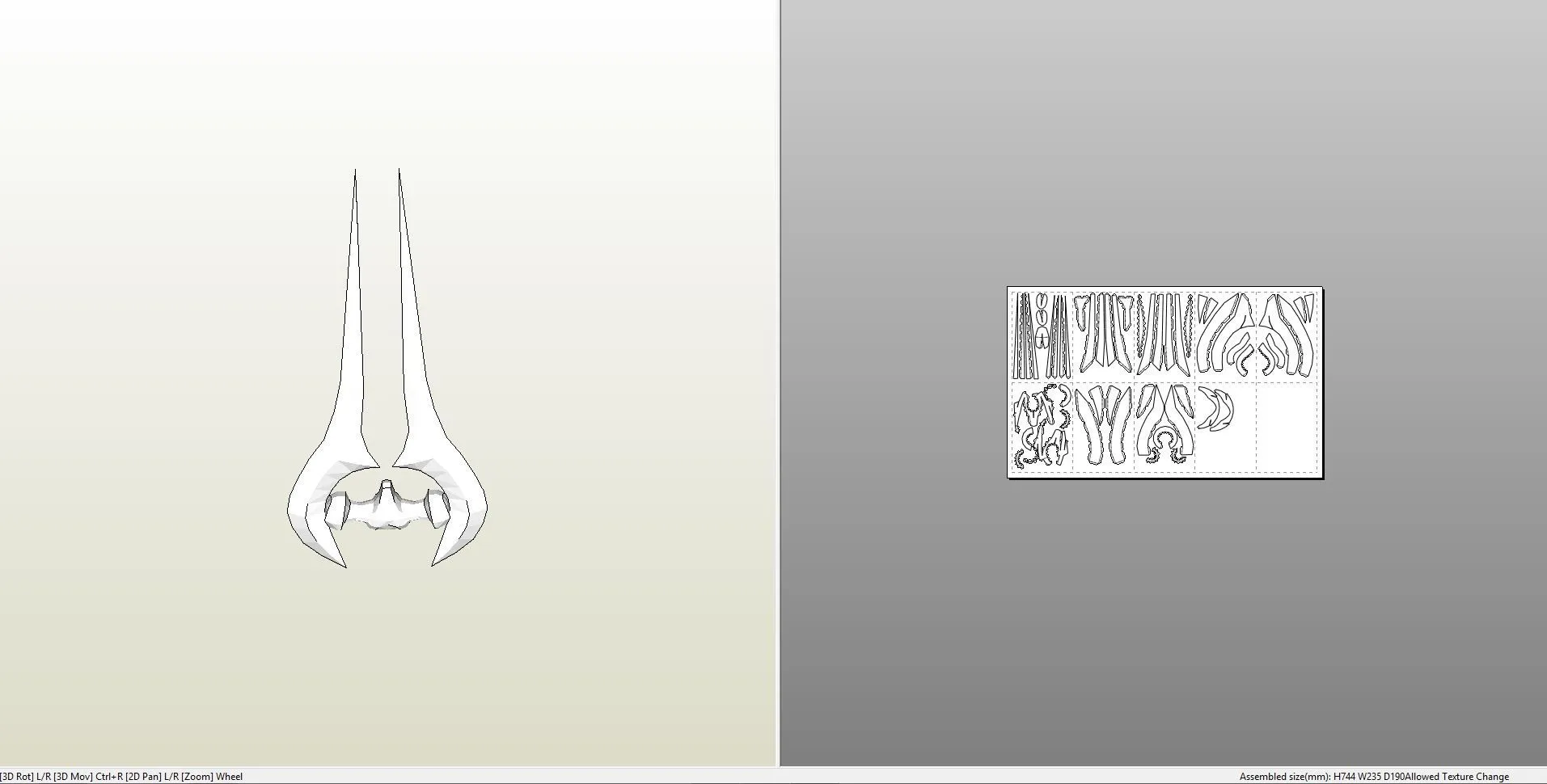 Papercraft .pdo file template for Halo 3 : ODST - Energy Sword.