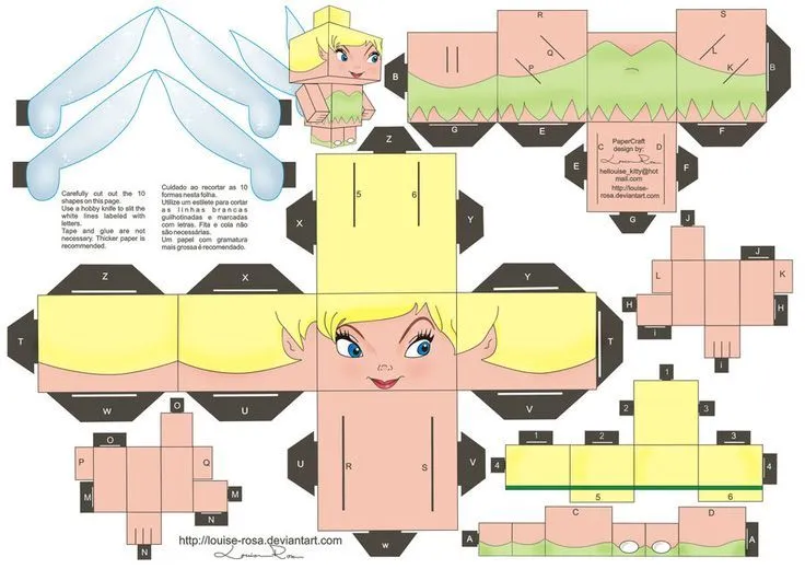Papercraft Tinkerbell by Louise-Rosa.deviantart.com on @deviantART ... Papercraft Tinkerbell by Louise-Rosa.deviantart.com on @deviantART ...