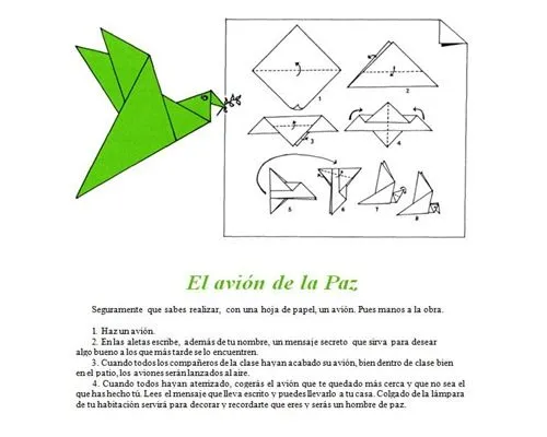 ESPECIAL DE PAZ: Paloma (papiroflexia)