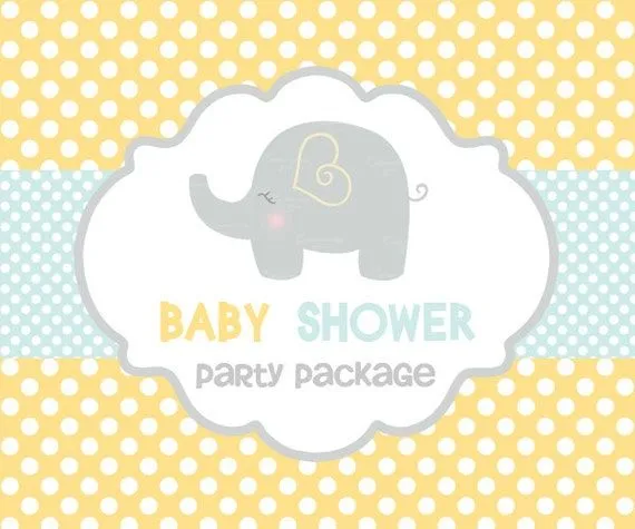 Paquete BABY SHOWER elefante por ceremoniaGlam en Etsy