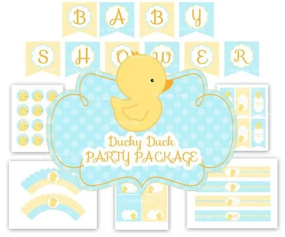 Paquete BABY SHOWER patito de hule pato por ceremoniaGlam en Etsy