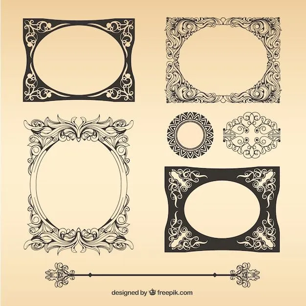Paquete de marcos vintage vector | Descargar Vectores gratis Paquete de marcos vintage vector | Descargar Vectores gratis
