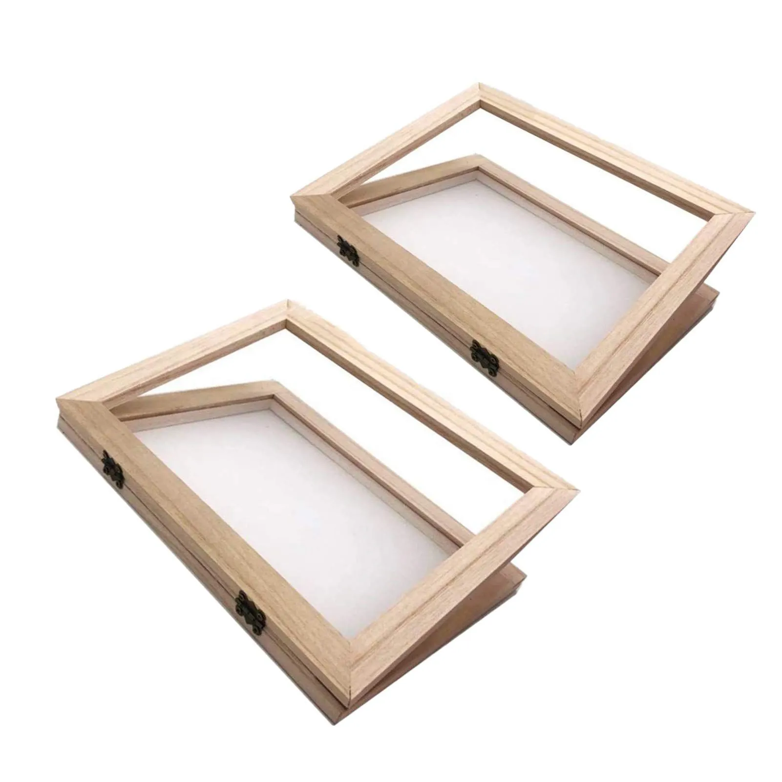 2 paquetes de moldes de madera para hacer papel, herramientas de malla con  madera natural para manualidades de papel y flores secas : Amazon.com.mx