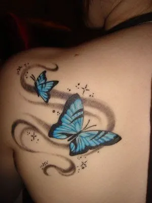 Tatuajes: Par de Mariposas Celestes