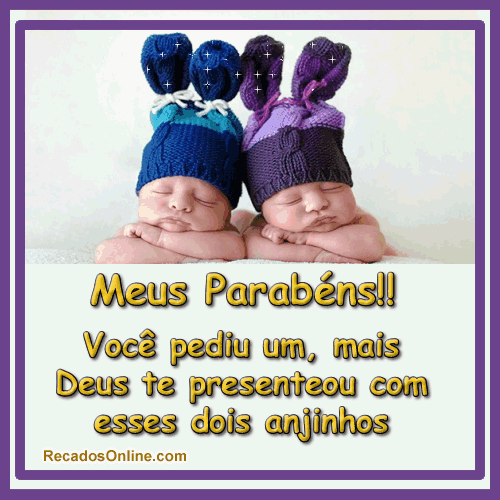 Parabéns pelos Gêmeos - Imagens, Mensagens e Frases para Facebook