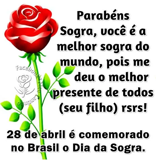 Parabéns Sogra, você é a melhor sogra do mundo, pois me deu o ... Parabéns Sogra, você é a melhor sogra do mundo, pois me deu o ...