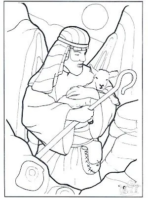 Parábola del Buen Pastor para colorear ~ 4 Dibujo
