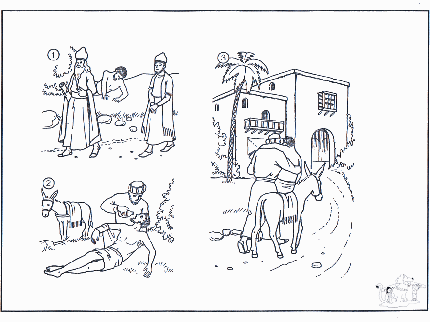 Parábola del buen Samaritano - Dibujos para colorear - Catequesis familiar Parábola del buen Samaritano - Dibujos para colorear - Catequesis familiar