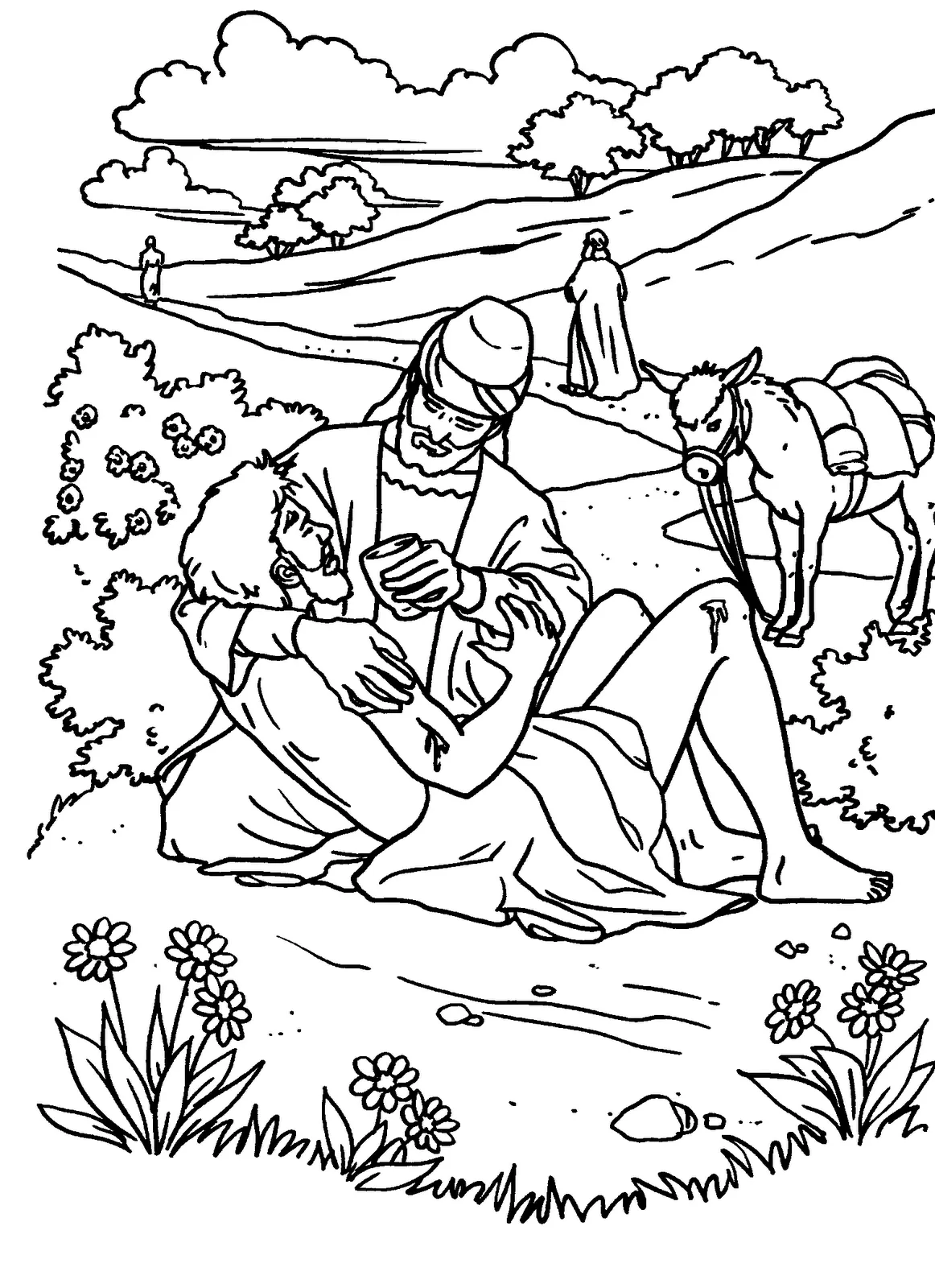 Parábola del buen Samaritano - Dibujos para colorear - Catequesis familiar Parábola del buen Samaritano - Dibujos para colorear - Catequesis familiar