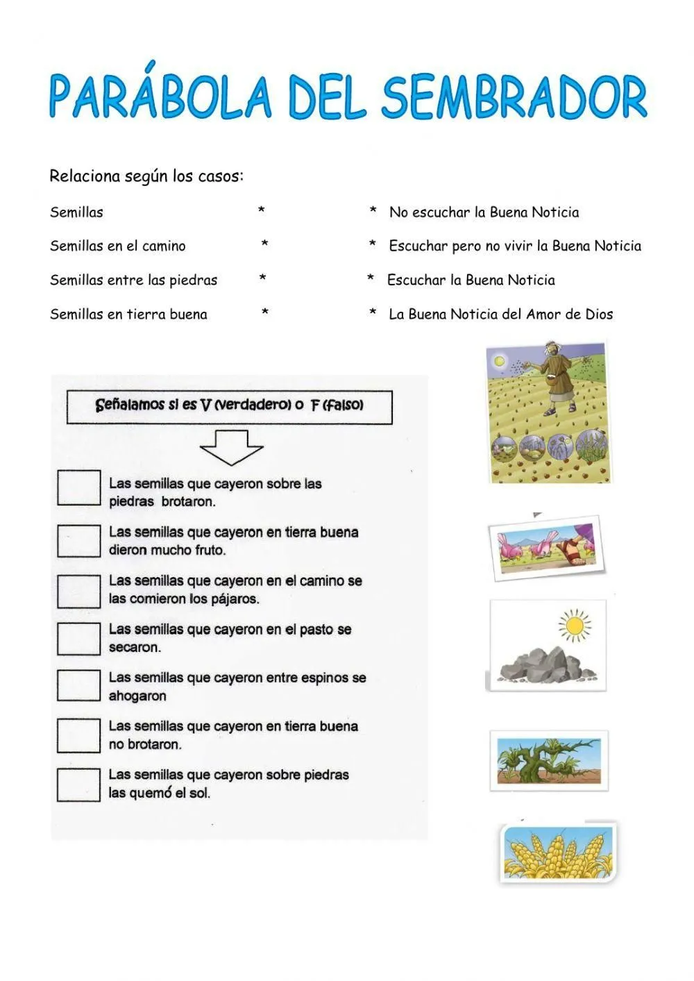PARÁBOLA DEL SEMBRADOR interactive worksheet | Live Worksheets PARÁBOLA DEL SEMBRADOR interactive worksheet | Live Worksheets