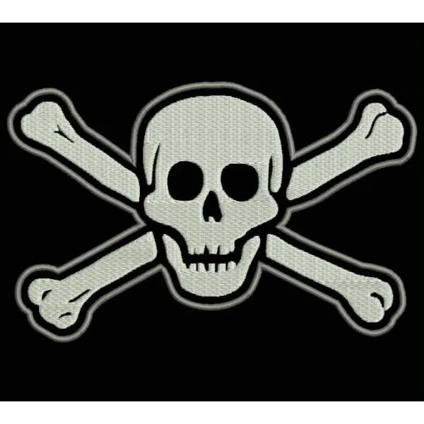 Parche Bordado CALAVERA y HUESOS - PARCHES Y BORDADOS Parche Bordado CALAVERA y HUESOS - PARCHES Y BORDADOS
