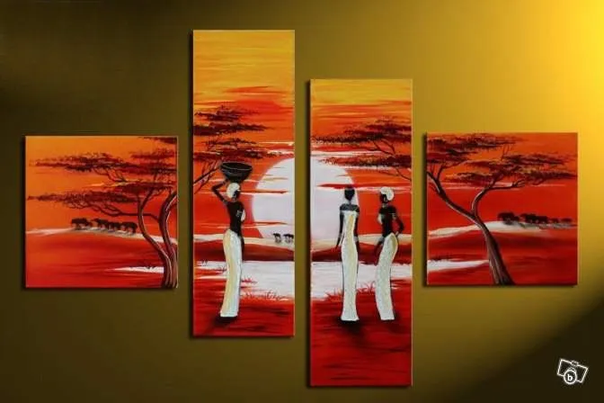 pared africano animales tribu amanecer decoración casera pintada a ... pared africano animales tribu amanecer decoración casera pintada a ...