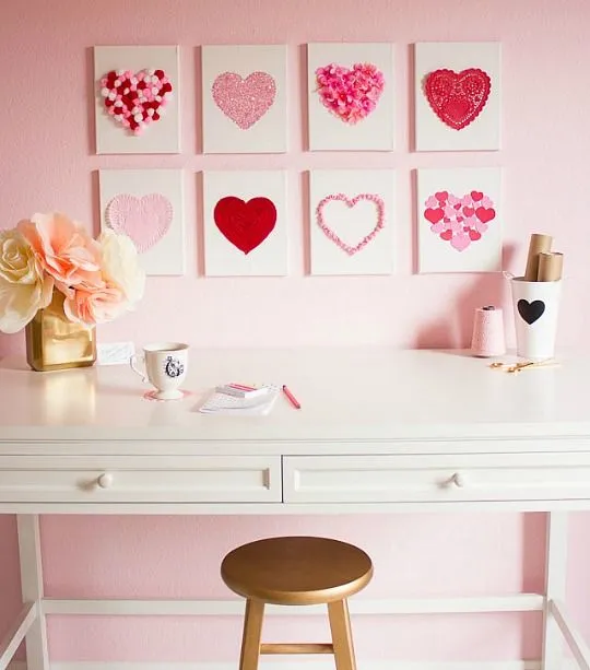 Una pared llena de corazones | Decoración Hogar, Ideas y Cosas ...