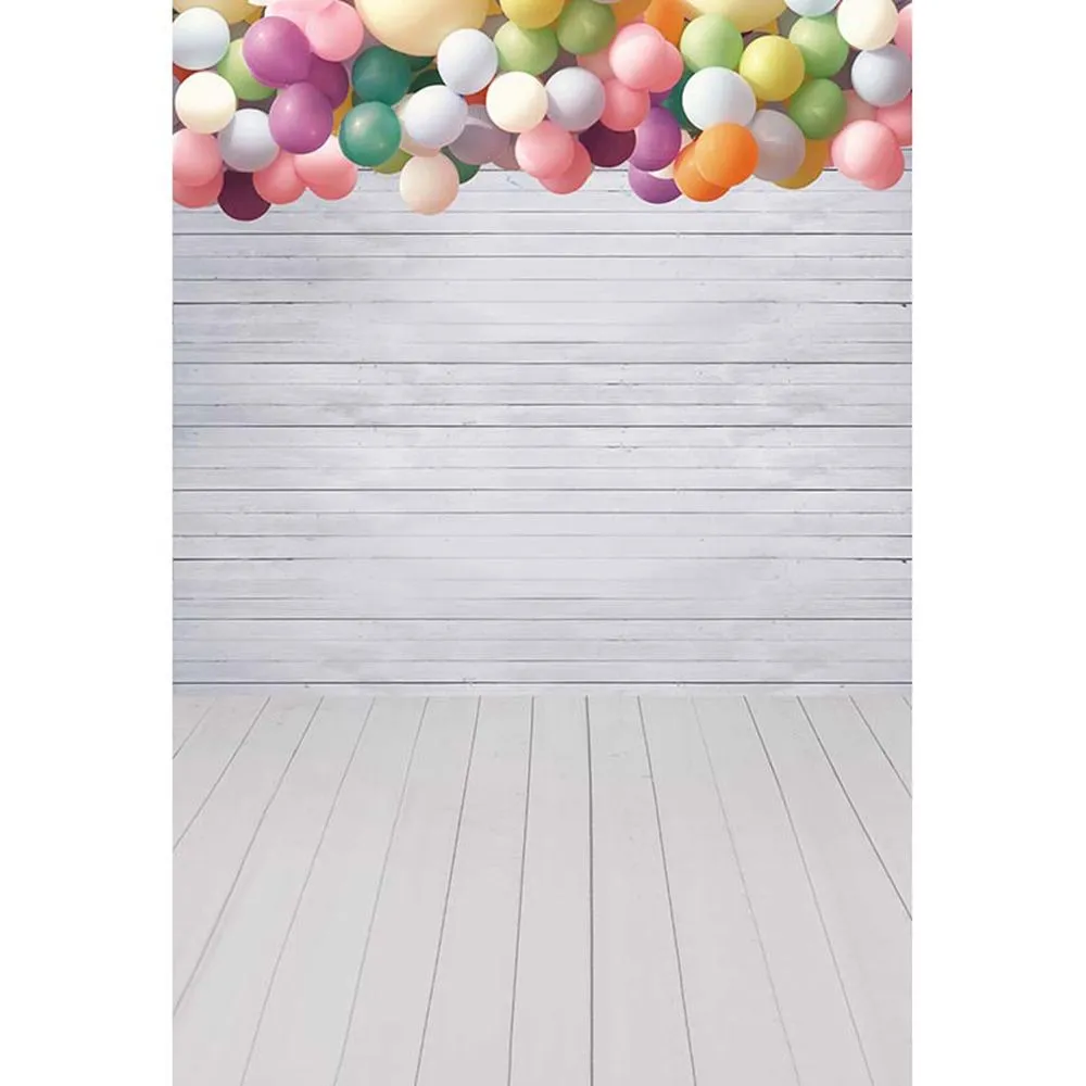 Pared de madera blanca Fotografía de fondo Globos de colores Niños Fiesta de cumpleaños de los niños Estudio de fotografía Fondos Suelo de madera Pared de madera blanca Fotografía de fondo Globos de colores Niños Fiesta de cumpleaños de los niños Estudio de fotografía Fondos Suelo de madera