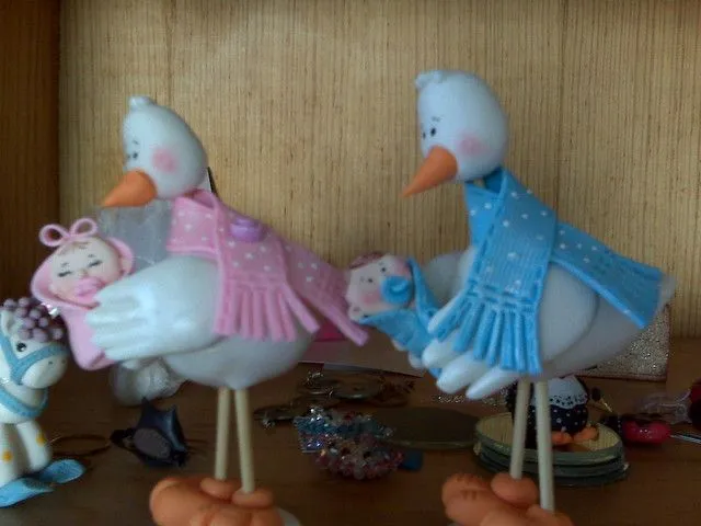 Como hacer una cigueña en masa flesible - Imagui