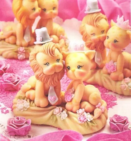 Pareja de leones – souvenir en porcelana fria en Manualidades con ... Pareja de leones – souvenir en porcelana fria en Manualidades con ...