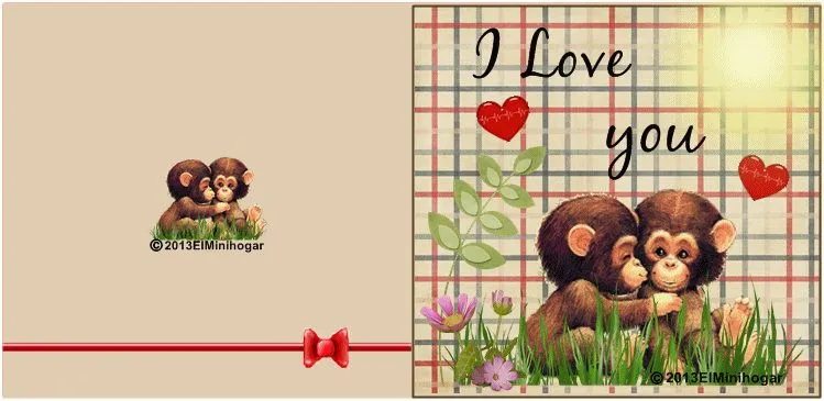 Pareja de monitos enamorados - Imagui