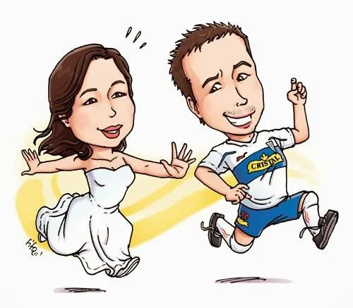 Caricaturizame: Persiguiendo al novio.