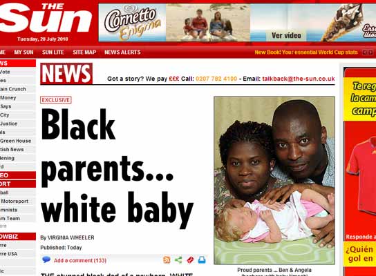 Una pareja de padres negros tiene un bebé blanco en contra de las ...