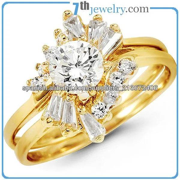 Parejas De Moda Anillo De Oro Anillo De Compromiso/Matrimonio/Boda ...