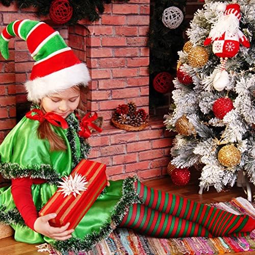 4 pares de medias de Navidad para niñas pequeñas, por encima de la rodilla,  medias altas hasta el muslo, medias para disfraz de cosplay para niños,  regalos de fiesta de Navidad (estilo