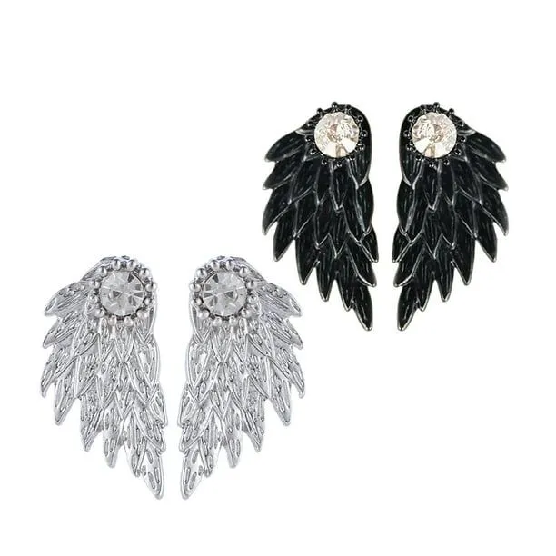 2 Pares Pendientes Perno Patrón Alas de Ángel Color con Rhinestone de Moda  para Mujer Sunnimix Pendientes Punk Rock | Walmart en línea