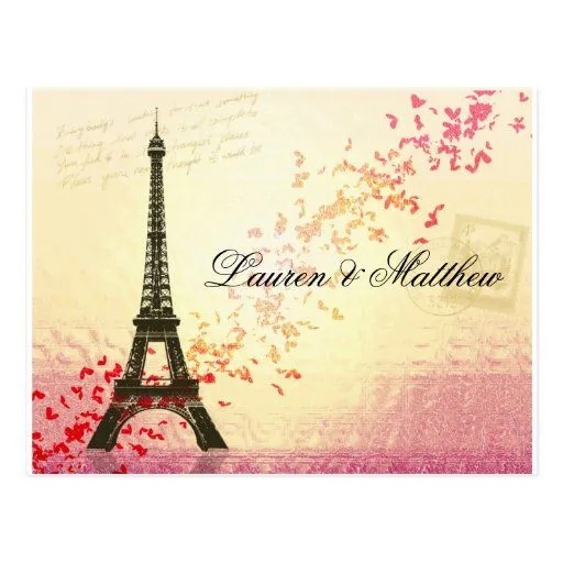 París en amor - torre Eiffel Postal | Zazzle