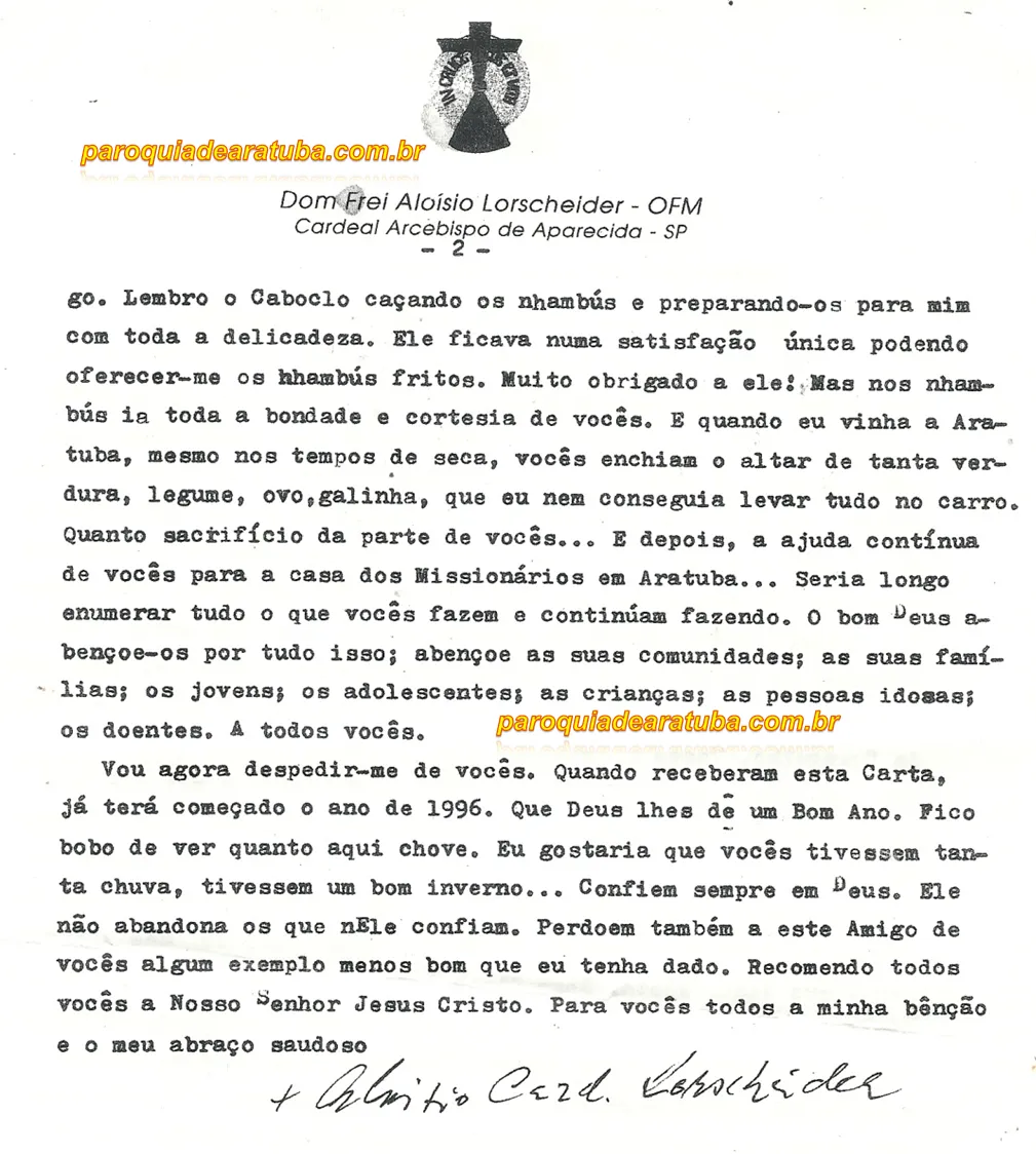 Paroquia São Francisco de Paula: Dom Frei Aloísio Lorscheider ou ... Paroquia São Francisco de Paula: Dom Frei Aloísio Lorscheider ou ...
