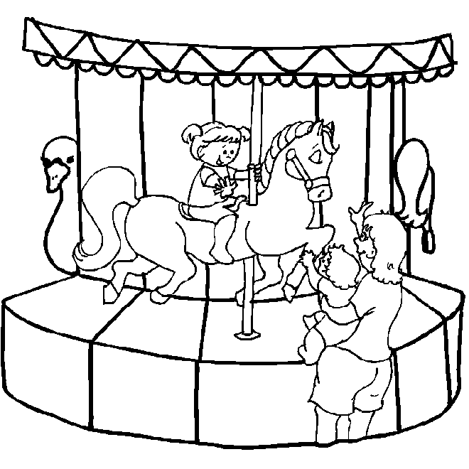 Dibujos para colorear de Parques de atracciones, parque de ...