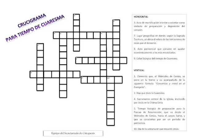 Parroquia La Inmaculada: Pasatiempos Cuaresma: cruzadas, sopa de ... Parroquia La Inmaculada: Pasatiempos Cuaresma: cruzadas, sopa de ...