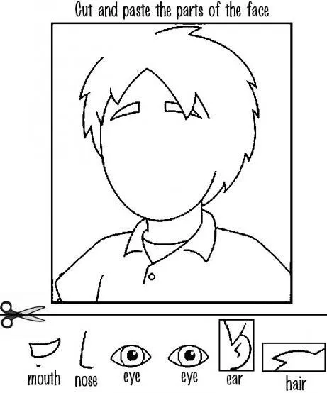 Partes de la cara para colorear EN INGLES - Imagui Partes de la cara para colorear EN INGLES - Imagui
