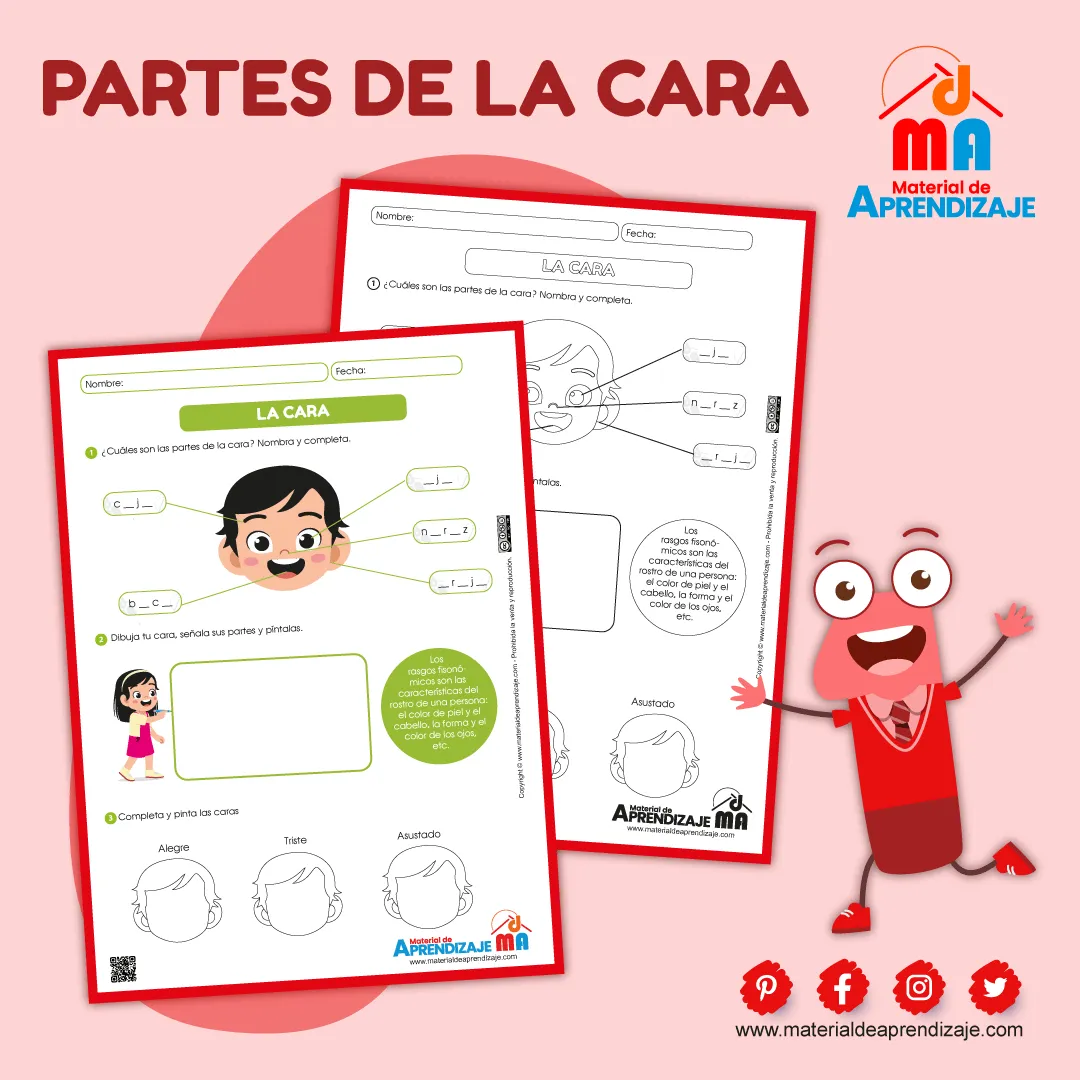 Las partes de la cara - Primer grado : Material de Aprendizaje Las partes de la cara - Primer grado : Material de Aprendizaje