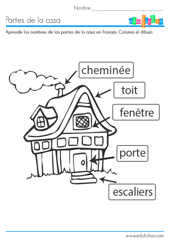 Las partes de la casa en francés - Cuadernos para niños Las partes de la casa en francés - Cuadernos para niños