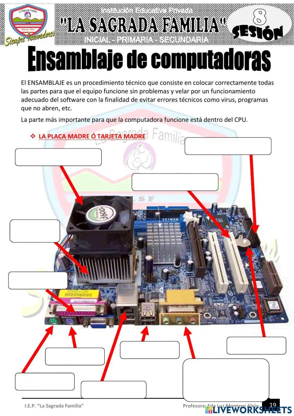 Partes de la placa madre worksheet | Live Worksheets Partes de la placa madre worksheet | Live Worksheets