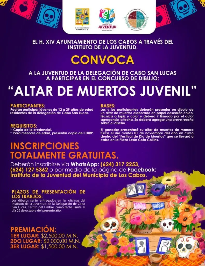 Participa en el Concurso de Dibujo de Altar de Muertos del INJUVE Los Cabos | H. XIV Ayuntamiento de Los Cabos Participa en el Concurso de Dibujo de Altar de Muertos del INJUVE Los Cabos | H. XIV Ayuntamiento de Los Cabos
